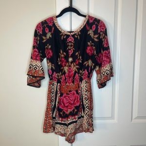 Floral Multi-color Romper